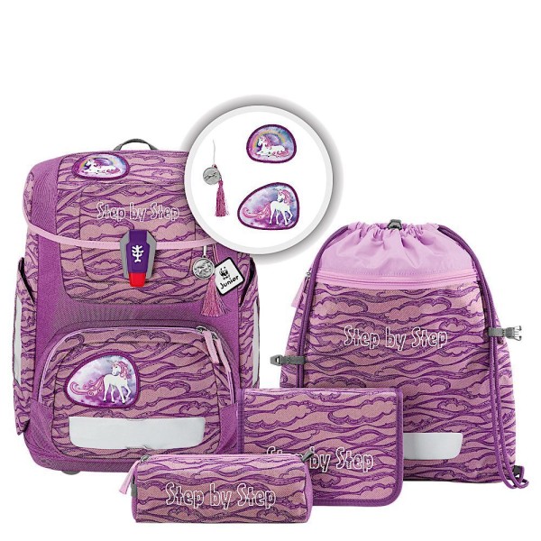 Step by Step - Circle Schulrucksack 5teilig Lovely Unicorn Nuala in rot