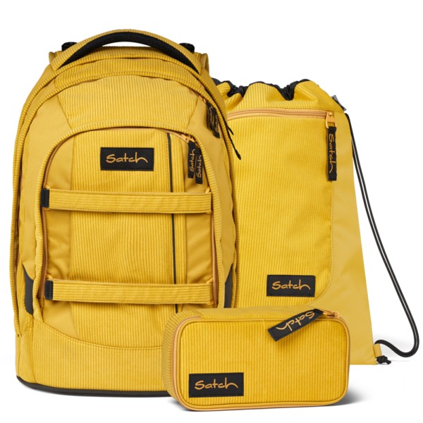 satch - pack Schulrucksack Set Retro Honey in gelb