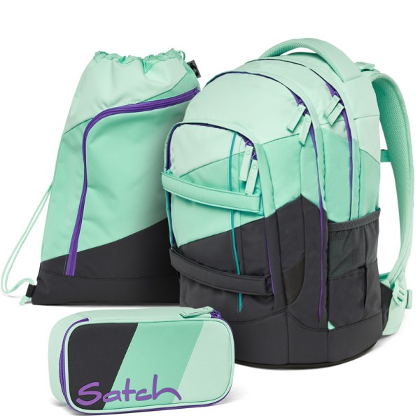 satch - Set aus pack + Schlamperbox + Sportbeutel in grün