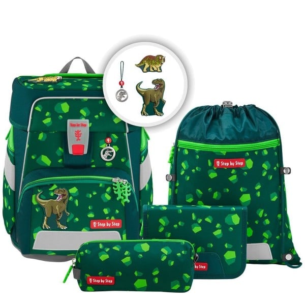 Step by Step - SPACE Schulranzen Set 5tlg Dino Targo in grün