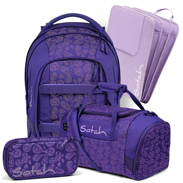 satch - pack Schulrucksack Set 4tlg in lila